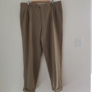 DESIGN II mens tan formal pleated pants